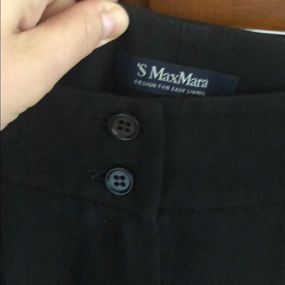 S Max Mara wide leg double pleated slacks